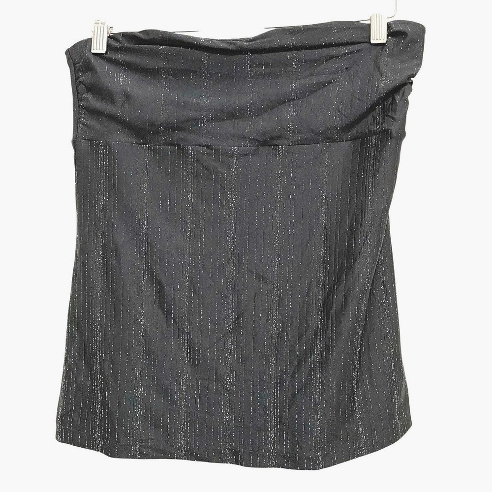 Vintage NWT EXPRESS Tube Top Strapless Black Silver Sparkly Large Y2K Club Party - Picture 5 of 12